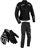 DAMEN MOTORRADKOMBI JACKE + HOSE + HANDSCHUHEN - BIKE MOTORRAD ROCKER TOURING (L)