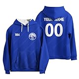 Generisch Schalke Kapuzenpullover Herren & Kinder - Personalisiert Fußball Hoodie mit Nummer & Logo, 95% Polyester 5% Elasthan,Geschenk für Fußballfans (Weihnachten/Geburtstag)
