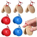 CIYODO 12 Stück Holz Kastagnetten für Bunte Percussion Instrumente Koordination und Musikalischer Entwicklung für Vorschule und Frühe Bildung