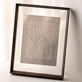 MRVAKDYDI Fotorahmen, schwimmender Bilderrahmen aus Holz A4 mit Doppelglas für doppelseitige Fotos (Black Walnut Color, 16-inch)