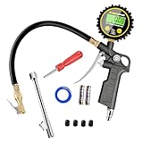 Digitaler Reifenfüller Manometer, ATsafepro Hochleistungs Reifendruckprüfer Luftwerkzeug 200 PSI mit Gummischlauch und Schnellkupplungs luftdruckprüfer Kompressor Zubeh