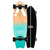 ACTA Surfskate Horizon 32' - Blau & Beige - Surf-Skate aus Ahorn 7-fach - Ideal für Anfänger & Fortgeschrittene - für Pumptrack, Cruising und Urban Carving