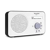 TechniSat VIOLA 2 - tragbares DAB Radio (DAB+, UKW, Lautsprecher, Kopfhöreranschluss, zweizeiliges Display, Tastensteuerung, klein, 1 Watt RMS) weiß/schwarz