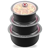 MEGYAD 3er Set Mikrowellengeschirr mit Deckel: Mikrowellengeschirr Frischhaltedosen 260/480/900ML, Mikrowellen Multischüssel Brotdose für Spülmaschine, Mikrowelle, Backofen, Kühlschrank