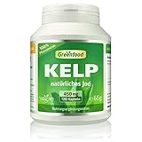 Kelp, 450 mg, 120 Kapseln - natürliches Jod (100% Tagesbedarf) aus der Braunalge. Gut für Schilddrüse, Nervensysteem und Haut. OHNE künstliche Zusätze, ohne Gentechnik. Vegan.