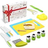 Kindermesser 16-teiliges Kinder Sicherheit Kochmesser Küchenmesser Set mit Gemüse Ausstechformen, Holzmesser, Schneidebrett - Perfektes Weihnachts- oder Geburtstagsgeschenk für Kinder ab 2 Jahren