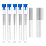 Lnngub 50 Stück 3D Drucker Düsen Reinigungsset, 0,4 mm 3D Drucker Düsen Reinigungs Nadel Edelstahl Düsen Reinigungsnadeln mit Kunststoff Aufbewahrungsrohr 3D-Drucker-Zubehör Nozzle Cleaning Tool Kit