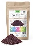 Biomatea 150g Karnaval Früchte Tee | für 25 Tassen Früchtetee | Früchte Mischung Zimt-Hibiskusblüten-Apfel,-Orangenschalen-Granatapfelschalen-Stevia, Heiß oder Kalt genießen
