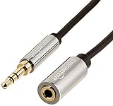 Amazon Basics Stereo Auxiliary Audio-Verlängerungskabel für Männer/Frauen, 3,5 mm, 3.6 m, Schwarz/Grau
