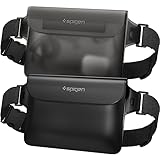 Spigen wasserdichte Tasche [Aqua Shiela] [2 Stick] Waterproof Bag Sauchtasche IPX8 kompatibel mit iPhone 16/15/14/13 Serien, Galaxy S25/S24/S23 und Allen Smartphones - Schwarz