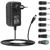 ZUOKENZU AC Adapter 24V 1A Netzteil AC220V zu DC24V 500mA 1000mA Leistungstreiber 5,5mm mit 8 DC Steckeradaptern Konverter Wechselrichter Ladegerät Transformator AC-DC Adapter (DC24V~1A)