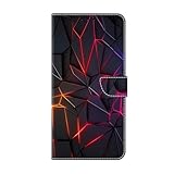 Bnvdfre Handyhülle für Samsung Galaxy S7 Edge Hülle PU Leder Klapphülle Magnet Stoßfeste Kartenfach Klappbar Schutzhülle Silikon Case Cover mit Muster Motiv Flip Handytasche - Rotes Crackle