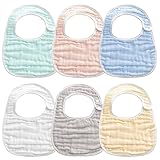 6Pack Baby Lätzchen Ultra Soft Absorbent, 100% Baumwolle Baby Sabberlätzchen Verstellbare Druckknöpfe für Säuglinge, Neugeborene & Kleinkinder, Stylish Unisex Bandana Lätzchen für Zahnen & Sabbern