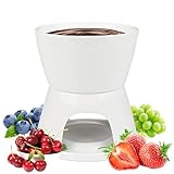 Schoko Fondueset Keramik Schokofondue Tasse mit Teelichthalter, Schokoladenfondue Tasse für Schokolade Käse Fondue Familienessen Nachtisch Picknicks Geburtstagsfeiern