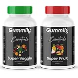 Super Fruit - Super Green Complex Kapseln - 33 Zutaten - Mehrere Früchte & Gemüse - 180 Stück - Vegan - Ohne Zusätze - Gummily