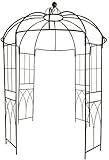 OUTOUR French Style Birdcage Shape Heavy Duty Gazebo,9'Highx 6‘6'Wide,Pergola Pavilion Arch Arbor Arbour Plants Stand Rack for Wedding Outdoor Garden Lawn Backyard Patio,Climbing Vines,Roses,Dark Rust