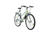 Multibrand PROBIKE 6th Sense 26 Zoll Mountainbike Shimano 18 Gang, Mädchen-Fahhrad & Damen-Fahhrad geeignet ab 155 cm - 175 cm (Weiß glänzendes Neongrün)