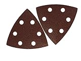 Delta-Schleifdreiecke │50 Stück │ 6-Loch │ 93 x 93 x 93 mm │ Korn 120│ für Deltaschleifer │ Schleifblätter │ dreieckige Schleifpads │ Schleifpapier │Klett-Schleifdreiecke│