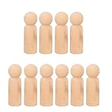 Healifty 10 Stück Holzfiguren Holz Spielfiguren zum Bemalen Basteln Holzkegel Dekoration Ornament