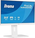 iiyama Prolite XUB2293HSU-W7 54,5cm 21,5' IPS LED-Monitor Full-HD 100Hz HDMI DP USB2.0 Slim-Line Höhenverstellung Pivot Adaptive Sync weiß