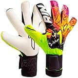 Rinat Asimetrik Prime Torwarthandschuhe | Kinder und Erwachsene (Gelb/Pink, 8)