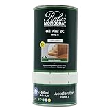 Rubio Monocoat Öl-Finish für Holz, Shell Grey 52 m², Oil Plus 2C, schnell trocknend, Bio-Öl für den Innenbereich, inklusive Beschleuniger (Teil B) | Schutz, 1,3 l