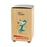 Fame Cajon Tabaluga, Holz, Snare-Effekt, Gitarrensaiten, Glöckchen, 21x21x36 cm, Inkl. Sitzpolster & Gummifüße