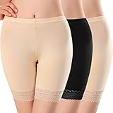 MIAHART 3 STÜCKE Damen Anti-Reibungs-Shorts Unterhosen für Frauen Schlupfshorts Unterrock Shorts Sicherheitshosen Unterwäsche Damen Leggings Kurz für Yoga Radfahren Sport Unter Kleidern (XL)