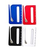 Brieföffner, 4 Stück – Umschlagschneider mit Lineal und Lupe für Briefe, Pakete und Geschenkpapier, Postdienst, Büro