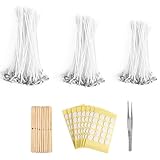 Kerzendocht-Set, wiederverwendbares Kerzenherstellungs-Set, Baumwollmaterial, inklusive Pinzette und Aufkleber, tragbares Bastelzubehör, Wachsbedarf für Zuhause, umweltfreundlich und kompakt, 1 Set