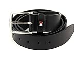 Tommy Hilfiger Herren Gürtel New Denton Belt 4,0 cm Ledergürtel, Schwarz (Black), 95 cm