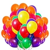 KOBOKO Luftballons Bunt Neon Deko, 100 Stück Leuchtende Luftballons Neon Party Deko, Bunte Helium Ballons Schwarzlicht Party, Latex Party Ballons für Geburtstag Hochzeit Party Deko