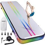 ROMELANDS Turnmatte Aufblasbar, 3M Trainingsmatte mit Luftpumpe, 10 cm hoch Gymnastikmatte für Yoga, Taumel, Turnen, Ausbildung