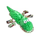 Hunde Kauartikel Dinosaurier-Haustierspielzeug, Tauziehen, Stretch-Handring, Puzzle, Sound, interaktives Hundespielzeug, Hundequietschspielzeug, Plüsch-Hundespielzeug mit Kauwurzel (Green, One Size)