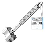 Fleischklopfer Edelstahl spülmaschinenfest - Original Design - Doppelseitiger Schnitzelklopfer ideal für Schnitzel, Koteletts, Steaks - Fleischhammer mit 5 Jahre Garantie