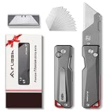 FLISSA Klappmesser Teppichmesser, Titan CNC-gefrästes Universalmesser, Cuttermesser mit Schnellwechselklinge, Ideale Geschenke für Männer und Frauen, mit extra 10 Klingen