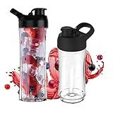 Steinborg - Standmixer mit To-Go Becher Smoothie Maker Mixer 600 ml Glaskrug + 570 ml To-Go Becher BPA-Frei 500 Watt Blender Zerkleinerer 6-Fach Edelstahl Messer (Ersatzbehälter Set 570 ML + 400 ML)