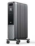 Dreo Ölradiator 2000W Energiesparend, Mobile Elektrische Heizung mit Fernbedienung, 3 Heizstufen, 4 Modus, 24-Std-Timer, Überhitzungs-Kippschutz, Radiator Heizung Elektrisch mit Thermostat, OH310