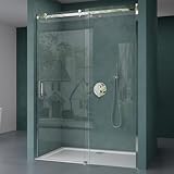 Mai & Mai Duschtür Nischentür dusche Duschabtrennung Duschkabine 8mm Sicherheitsglas mit Nanobeschichtung Schiebetür 160cm Höhe:195cm Teramo04