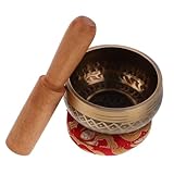 Supvox 1 Satz Yoga-Klangschalen Schlüssel rustikal Meditation Heilung groß Schüssel spirituelle Schale Klangschale aus Kupfer Klangschale aus tibetischem Kupfer Stoff