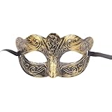 CVNRCLP Maskerade Maske für Halloween Männer Gesichtsmaske Kostümball Party-Verkleidung Maskenball Venezianische Maskerade Augenmaske Weihnachten Karneval Kostüm Fasching Abschlussball Maske (Gold)
