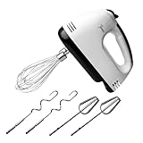 Elektrisch Handrührgerät, 7 StuFen Mixer Handrührer, Handmixer Elektrischer mit 5 Edelstahl Zubehör, Hand Mixer Electric, Leiser Motor, Edelstahlkneter Handmixer, für Kuchen, Teig, Butter, Salat