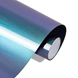 FOSER Chamäleon Plotterfolie Textil, Farbverlaufsfarben Transferfolie Plotter bügelfolie iron on folie für plottermaschine, Textilien (Himmelblau bis Violett (Mattes Finish))