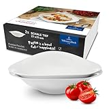 Villeroy & Boch – Vapiano Pastaschalen Set 2-Teilig Weiß, Spülmaschinenfest, Mikrowellensicher, Pastateller, Pastaschüssel, Teller Tief, Für Spaghetti, Nudeln oder Salat, Premium Porzellan