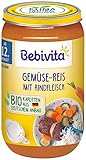 Bebivita Menüs ab dem 12. Monat Gemüse-Reis mit Rindfleisch, 6er Pack (6 x 250g), Mittel