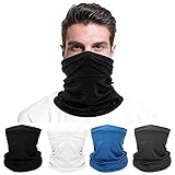 Ysimple 4 Stück Multifunktionstuch Schlauchschal Halstuch，Herren Sport Atmungsaktiv Winddicht Halsschlauch，Weich und Bequem Bandanas Loop Schal für Outdoor Skifahren Motorrad Laufen Radfahren