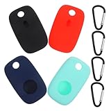 FUNNETOYU 4 Stück Teiliges Silikon Kompatibel mit Tile Pro Stoßfest Kratzfest Bunte Covers in Schwarz Rot Dunkelblau und Mintgrün Langlebiger Schutz für Funktracker