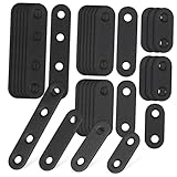 NUOBESTY 32 Stück Eckcode aus Edelstahl flache Stützplatte Reparatur flache gerade Strebenhalterungen Ausbessern von Platten Halterungslochplatte Rostfreier Stahl Black