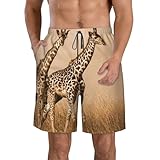 JCAKES Herren Boardingshorts mit gelben Sonnenblumen mit rotem Schmetterling, bedruckte Herren-Shorts, Strand-Shorts, Strand-Shorts, 3D-Sommershorts, Herren-Badehose, lässige Shorts mit Kordelzug und