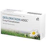 Desloratadin-ADGC® 5 mg - 50 Stück - Antiallergikum mit schneller & langanhaltender Wirkung bei Allergien - verursacht kaum Müdigkeit - lindert Juckreiz & Quaddeln bei Urtikaria - ab 12 Jahre